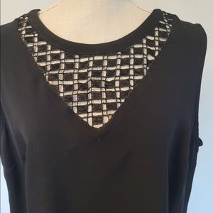 New Directions Woman, Sleeveless Blouse, Black Size 1X